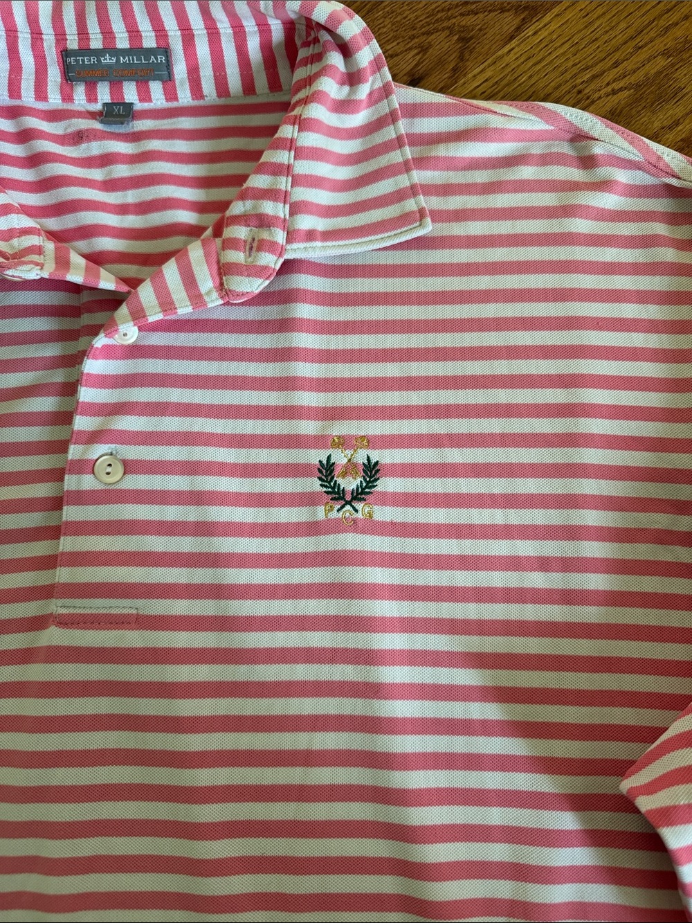 Peter Millar Pink Striped Polo - Picture 2 of 2